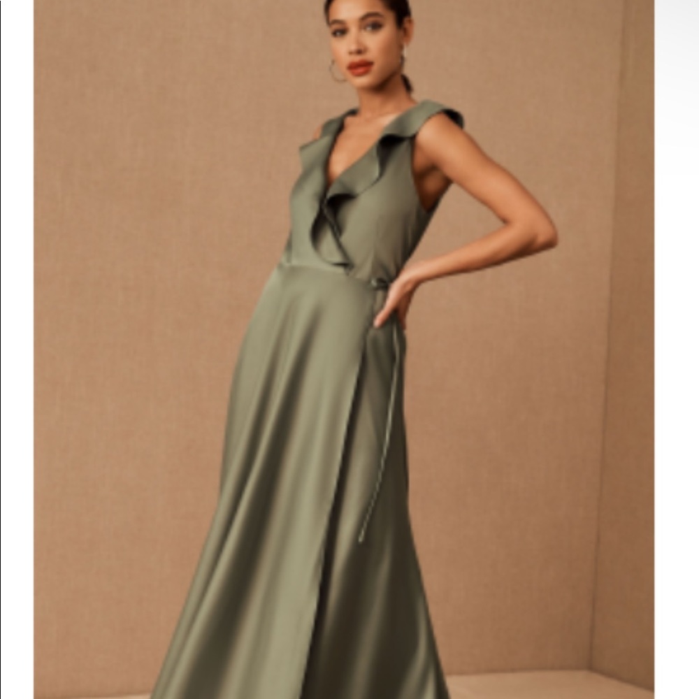 BHLDN tansy bridesmaid dress in Moss